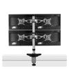 ADBWEKKF DLB204 Aluminum Alloy Full Motion 4 Screens Monitor Holder Desktop Clamping and Grommet LED LCD Display Mounting Bracket view 2
