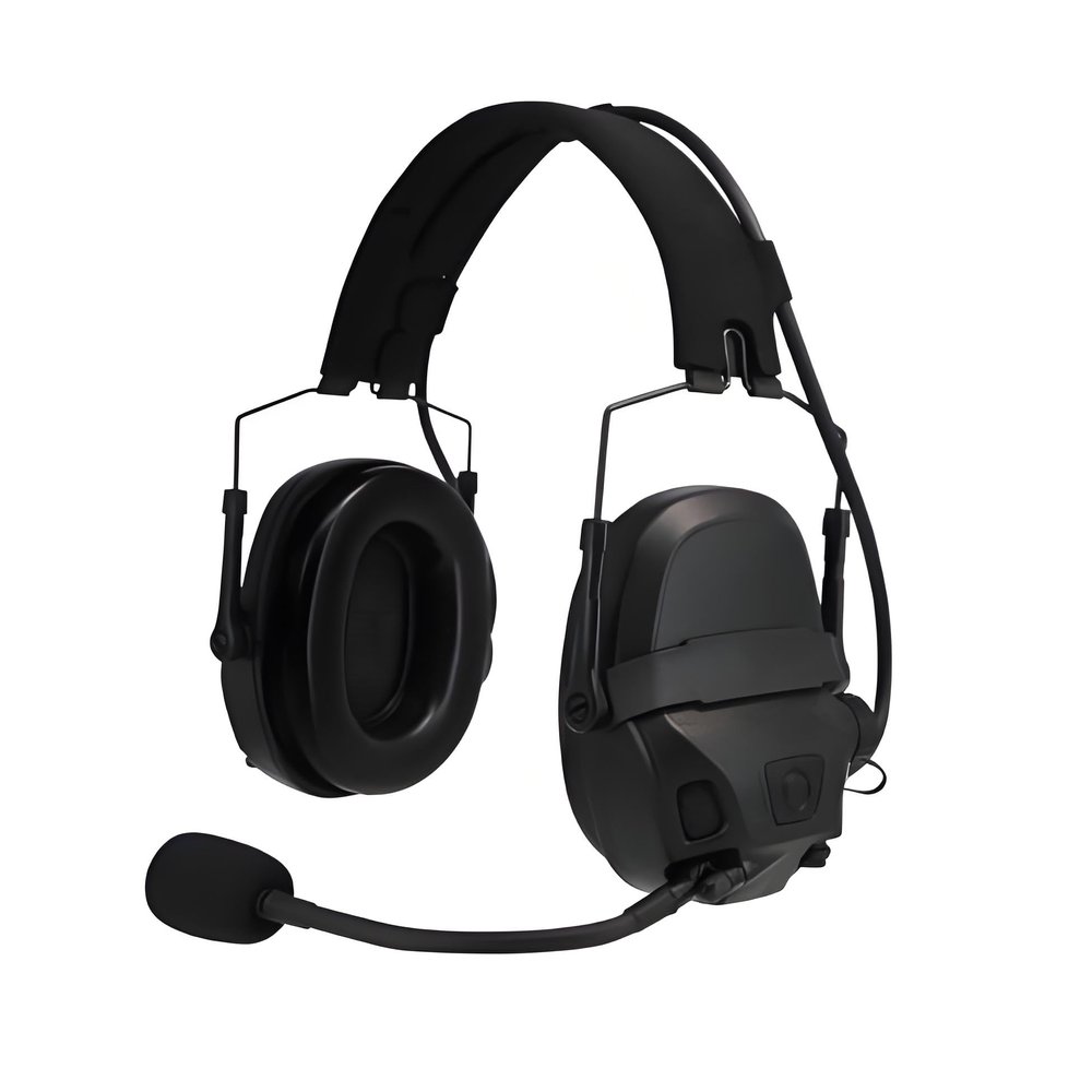 Aimsniper FMA AMP Headset Headphone Head & Helmet-Mounted Pickup Noise Reduction Communication Headphone Hear Protection EarmuffsBlack (Black Sets & PTT V60)