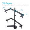 ADBWEKKF Four Arm Desk Mount Ergonomic LCD Computer Monitor Bracket Stand Tilt Rotation 17-32 Screen Support view 2