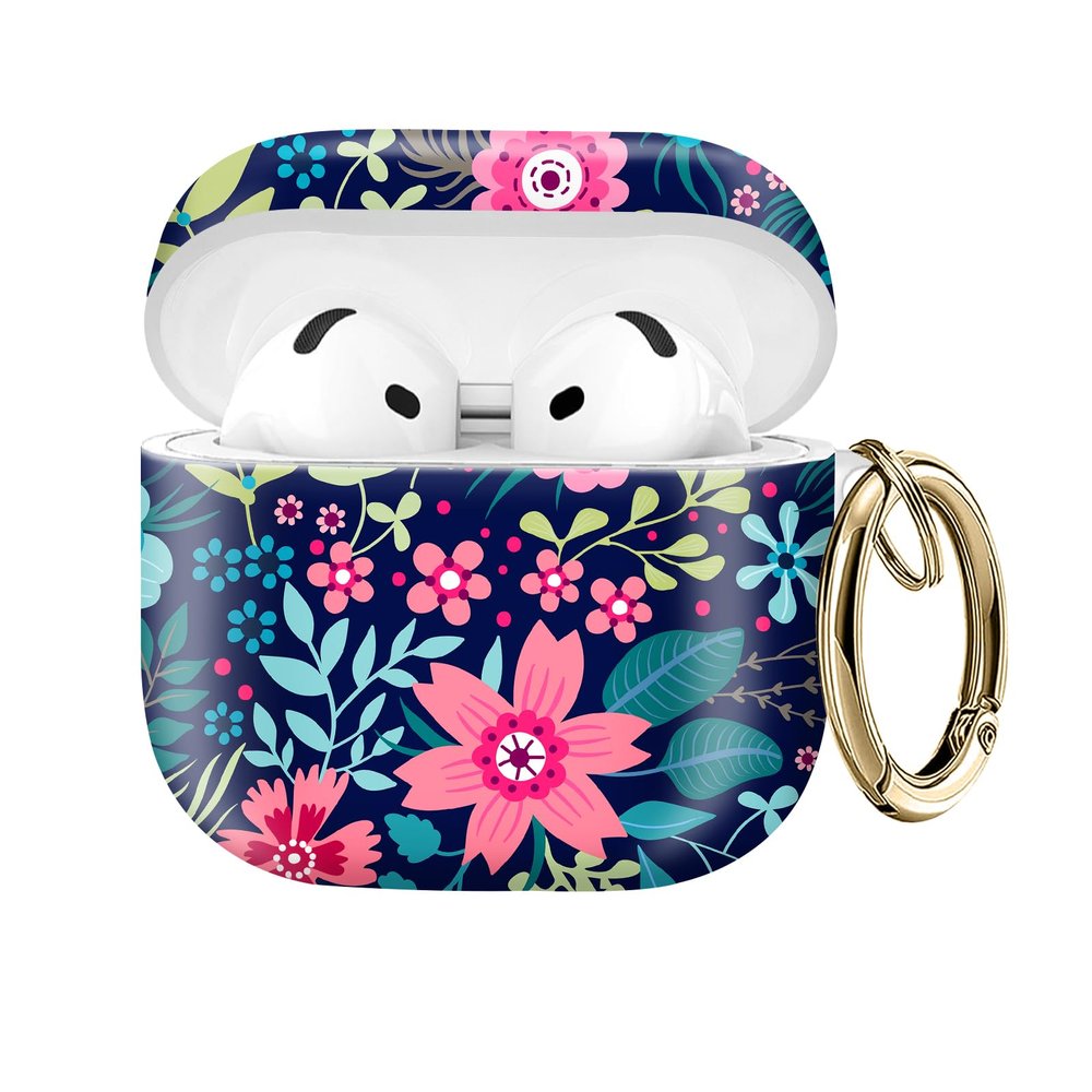 Compatible with AirPod 4 Protective case with Gold Key Ring for 2024 Fourth Generation AirPod. Shockproof, dustproof, Wireless Headphone Protective case.Cute Colorful