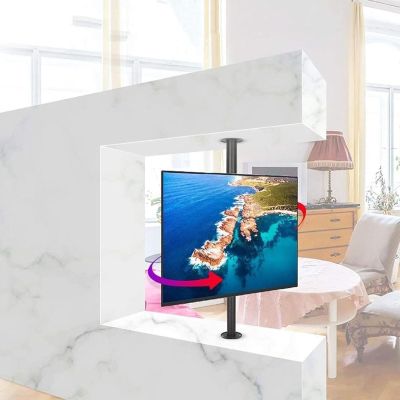 360 Rotating LCD TV Stand & Ceiling Mount, Adjustable Partition Rack for 32-75" LED Screens, Versatile Floor & Cabinet Base (110-135cm) - Perfect for Home or Office