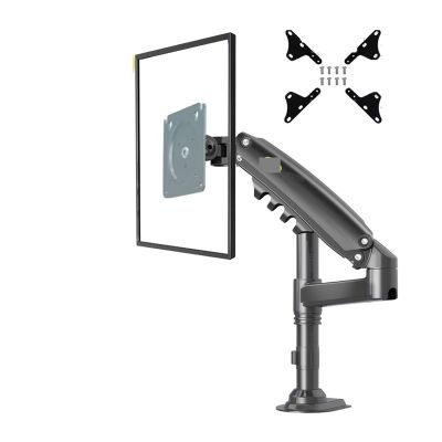 ADBWEKKF H80 17"-27" Gas Spring Monitor Desktop Stand 2-9kg with Column Flexi Tv Table Mount 360 Rotate Support LCD Bracket Clamp Hole(with Adaptor)