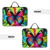 14in Laptop Sleeve Bag, Lightweight Waterproof Laptop Bag Shockproof Soft Carrying Case Colorful Butterfly Tablet Travel Cover with Handle for 13-14 Inch Notebook view 3