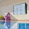 Big buy store Outdoor TV Cover 75 Inch Blue Stripes Shell TV Enclosure Ocean Starfish Jellyfish Coral TV Covers for Outside TV Display Screen Protector with Remote Control Pocket Home Decor view 2