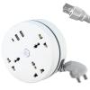 Universal Power Strip, 5.9/9.2ft Right Wrapped Around Extension Cord, 2500W Retractable Power Strip, with USB, PD  3 Socket Ports for Travel  Wall Mounting with Storage Bag  Hook Up (US, 5.9ft) view 1