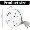 Universal Power Strip, 5.9/9.2ft Right Wrapped Around Extension Cord, 2500W Retractable Power Strip, with USB, PD  3 Socket Ports for Travel  Wall Mounting with Storage Bag  Hook Up (US, 5.9ft) view 2