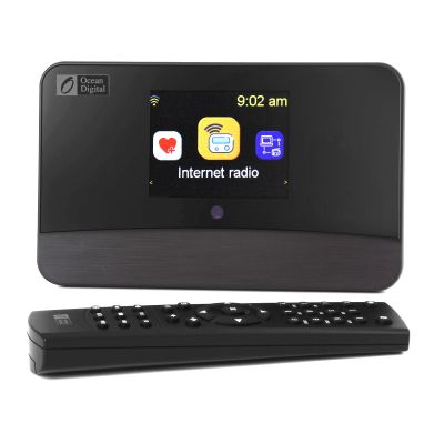 Ocean Digital WR-03M Internet Radio Receiver (No Built-in Speaker) with Bluetooth, FM, Wi-Fi, LAN, Optical & Line Out, UPnP/DLNA Streaming, Alarm Clock, Podcasts HiFi Component for Home Audio System