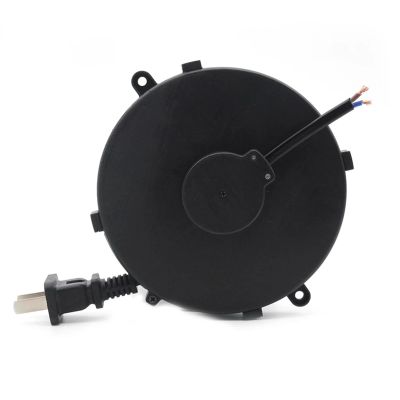 Automatic Retractable 2-Core Power Cord Reel PA6+ABS Fireproof V0 Material with 18AWG Cable for Home Appliances, Office Equipment, Cable Length - 1.8 Meters (Circular convex type)
