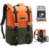 Camera Backpack Travel Photography Bags Large Capacity Camera Case With Tripod Side Rain Cover(Orange) view 1