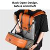 Camera Backpack Travel Photography Bags Large Capacity Camera Case With Tripod Side Rain Cover(Orange) view 2