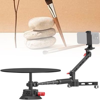 360 Spinning Camera Rig, 360 Degree Spinner with 43.3in Extension Poles, Professional Small Photography Turntable Rotating Camera Slider, Rotating Platform Shooting Suction Cup Base