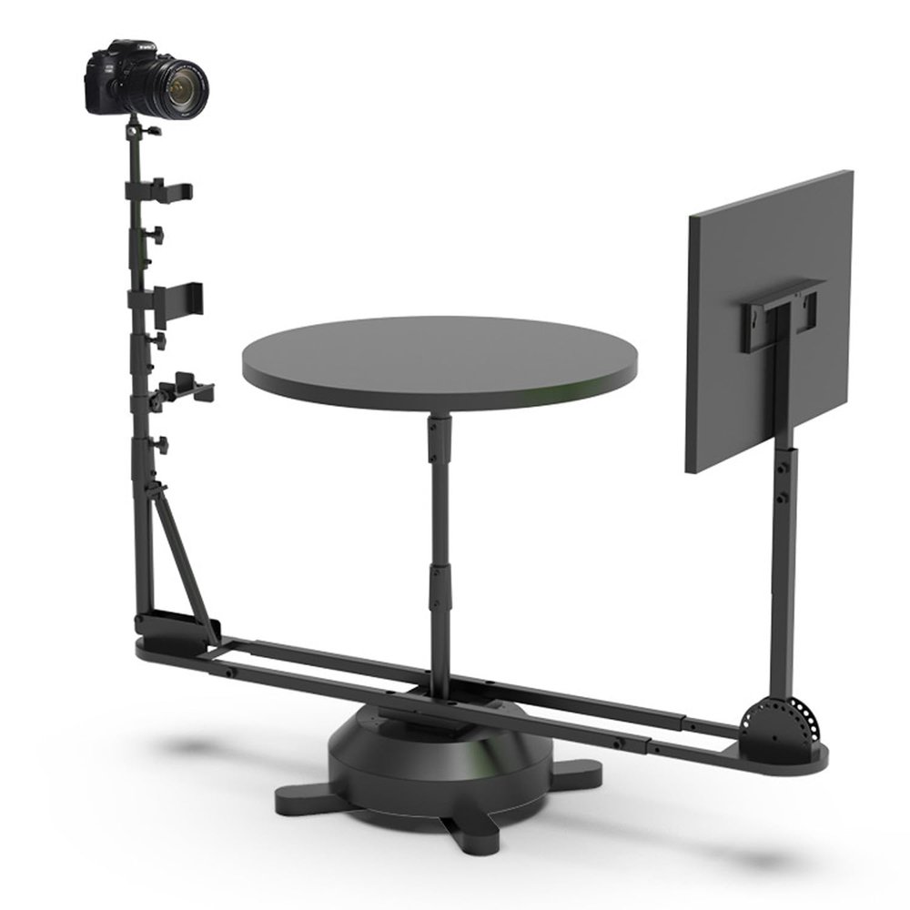 360 Video Photography Turntable, Panoramic Surround Platform, Camera Booth, Angle Adjusted, Rotating Platform Camera Slider for Product Photography (Electric)