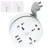 Upgrade Retractable Universal Power Strip, Travel Charger for Multiple Devices, Small Portable Desk Charging for Charging Home, Travel, Business, Office (Three-pronged Plug,1.8M) view 1