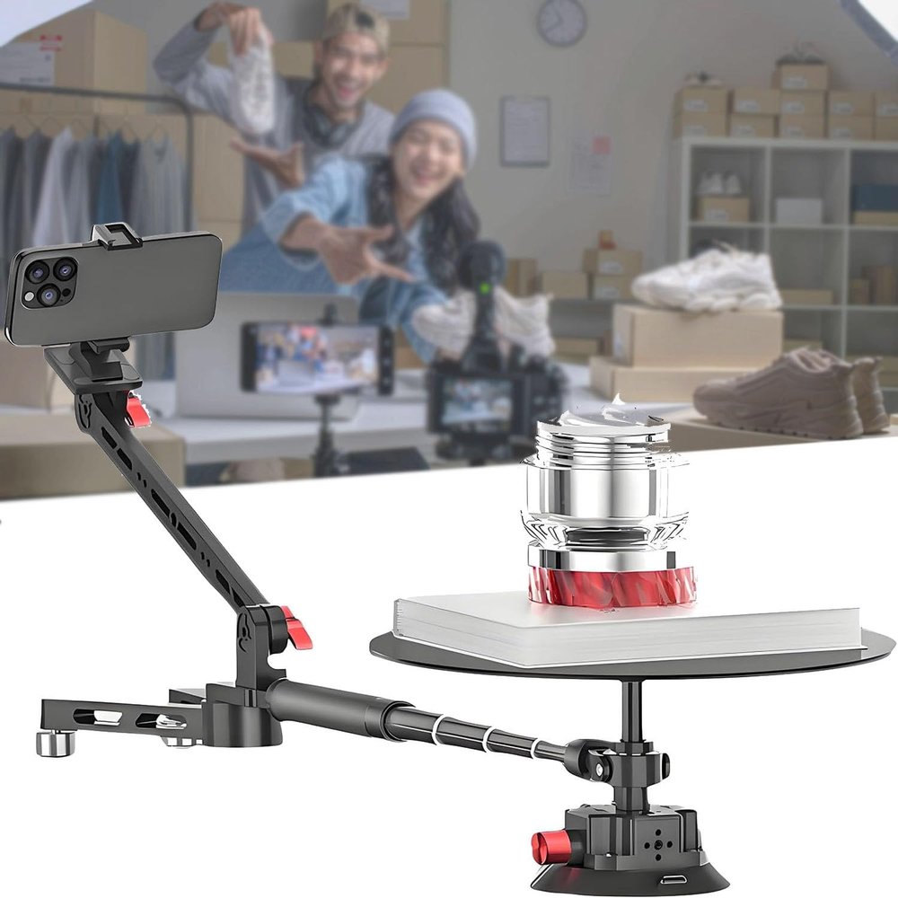 360 Degree Professional Photography Turntable, Rotating Camera Slider, Rotating Platform for Product Photography/Video Making/Picture Taking