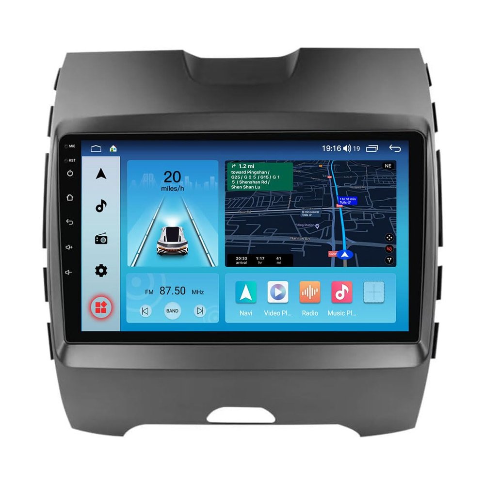 FELLOSTAR for 2015-2018 Ford Edge 2 Radio Upgrade with Carplay & Android Auto 8-Core 2G RAM + 32G ROM Car Stereo 9-Inches QLED Touch Screen Head Unit with GPS Navigation