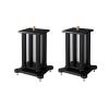 HJZALMI Dual Speaker Stands Pair,Shock Absorber Audio Bracket,Bookshelf Speaker Stand,Overall Steel and Wood Structure, Ideal Choice for Home Audio-Visual Systems(Black-B,35x40x95cm) view 1