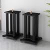 HJZALMI Dual Speaker Stands Pair,Shock Absorber Audio Bracket,Bookshelf Speaker Stand,Overall Steel and Wood Structure, Ideal Choice for Home Audio-Visual Systems(Black-B,35x40x95cm) view 2