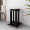 HJZALMI Dual Speaker Stands Pair,Shock Absorber Audio Bracket,Bookshelf Speaker Stand,Overall Steel and Wood Structure, Ideal Choice for Home Audio-Visual Systems(Black-B,35x40x95cm) view 4
