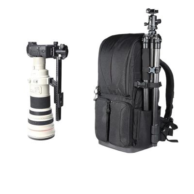 Backpack Nylon Waterproof DSLR Large Size Bag Camera Case For Notebook Lenses Carry Tripod(Black,S)