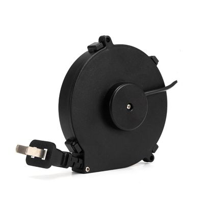 Automatic Retractable 2-Core Power Cord Reel PA6+ABS Fireproof V0 Material with 18AWG Cable for Home Appliances, Office Equipment, Cable Length - 1.6 Meters (Full circle type)