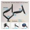 14-34 inch Dual Monitor Stand Adjustable Dual Screen Stand Computer Heightening Shelf Load-Bearing 2-10kg(Black) view 2