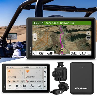 Garmin Tread 2 SxS Off-Road GPS Navigator Bundle - 8" All-Terrain Navigator with Ultrabright Display, Topo Maps, Elevation, Satellite Imagery with PlayBetter Portable 5000mAh Charger