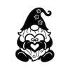 (2 Pcs Black 4.8'' x 6.8'') - No Background - Waterproof of gnome and Heart Sticker Decal for Laptops, Water Bottles, Cars, Trucks, Wall Ideal Gift - 925VER1K15172BL view 1