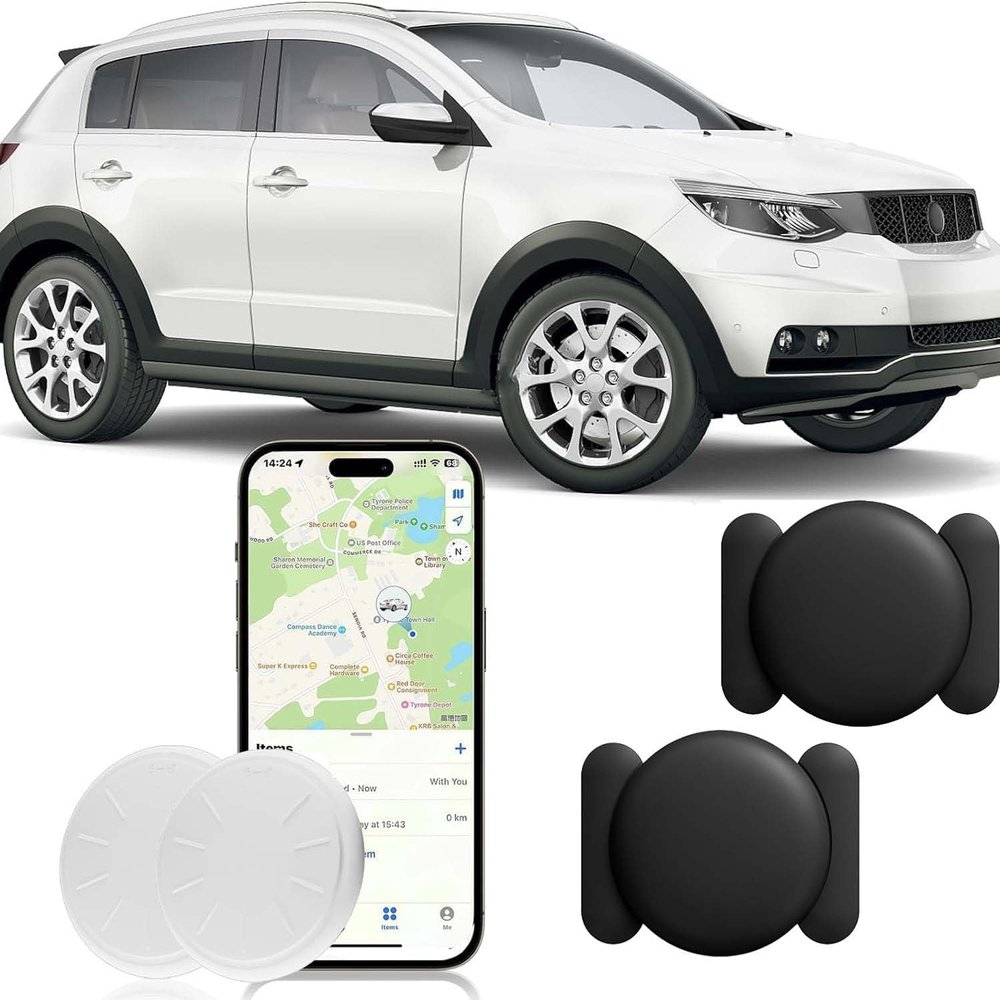 GPS Tracker for Vehicles, 2PCS Real Time GPS Tracker, Work with Find My (iOS Only), Hidden Mini Tracker Device for Vehicles, No Monthly Fee, Magnetic Car Tracker, Waterproof