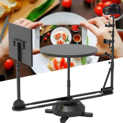 Photography Turntable, 360 Photo Booth Video Equipment, Panoramic Photography Platform, Spinning Camera Slider for Product Photography, Commercial Video (Electric)