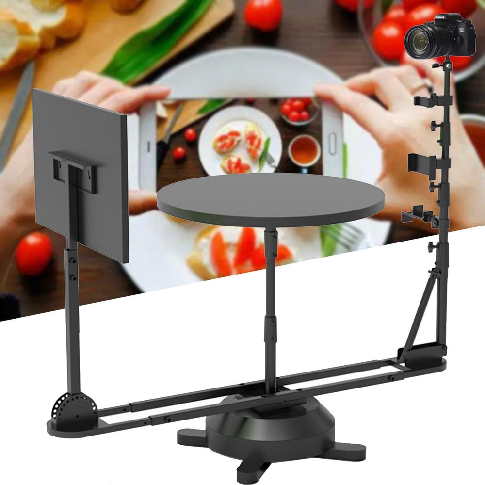 Photography Turntable, 360 Photo Booth Video Equipment, Panoramic Photography Platform, Spinning Camera Slider for Product Photography, Commercial Video (Electric)