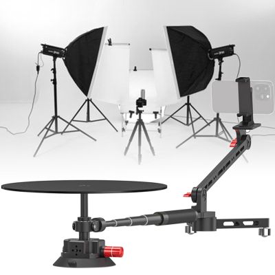 Erxewim 360 Video Camera Rig, Panoramic Rotating Platform, Manual Camera Rotating Slider, Camera Booth Video Camera Product Shot for Commercial Video/Photography