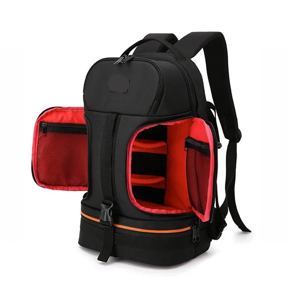 Large Capacity Outdoor DSLR Camera Backpack Waterproof Oxford Bag(Red)