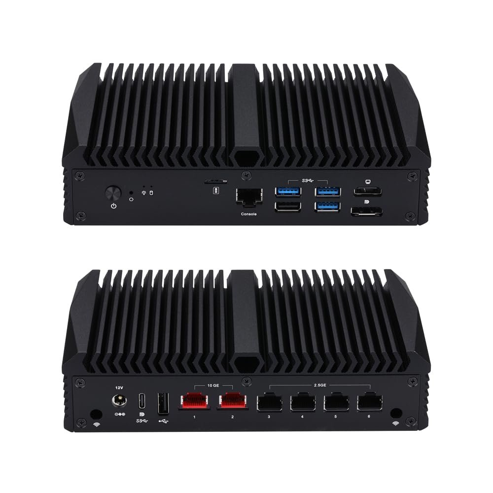 Qotom Micro Firewall Q10932H6 Core i3-N305 Processor,up to 3.80 GHz 8G DDR5 RAM 256G M.2 SSD -4x2.5 Gigabit LAN,2x10 Gigabit LAN,Fanless,Win10/Linux 24/7