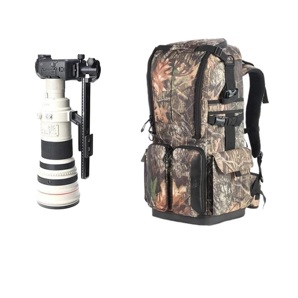 Backpack Nylon Waterproof DSLR Large Size Bag Camera Case For Notebook Lenses Carry Tripod(Khaki,S)