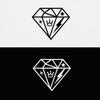 (2 Pcs 1 Black, 1 White 13.1'' x 11.0'') - No Background - Waterproof of Diamond Comic Sticker Decal for Laptops, Water Bottles, Cars, Trucks, Wall Ideal Gift - 925VER1K15206BW view 1