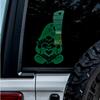 (2 Pcs Green 4.8'' x 6.8'') - No Background - Waterproof of gnome and Heart Sticker Decal for Laptops, Water Bottles, Cars, Trucks, Wall Ideal Gift - 925VER1K15172GR view 1
