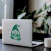 (2 Pcs Green 4.8'' x 6.8'') - No Background - Waterproof of gnome and Heart Sticker Decal for Laptops, Water Bottles, Cars, Trucks, Wall Ideal Gift - 925VER1K15172GR view 3