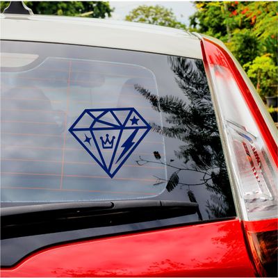 (2 Pcs Navy Blue 13.1'' x 11.0'') - No Background - Waterproof of Diamond Comic Sticker Decal for Laptops, Water Bottles, Cars, Trucks, Wall Ideal Gift - 925VER1K15206AB