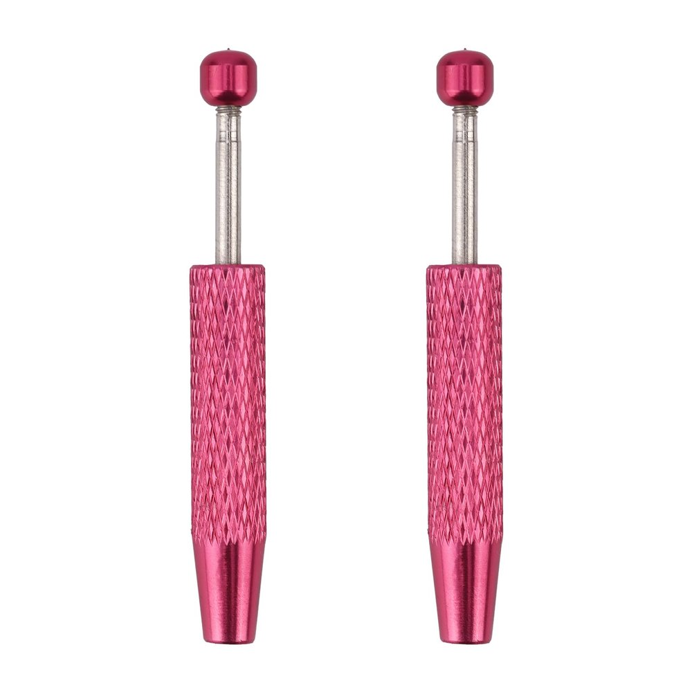 Tinoaly 2pcs Jewelry Grabber Tool, Piercing Ball Grabber Reacher Jeweler Pick Up Tool for Changing Jewelry 4-Claw Tweezers for Diamond Gem Electronic Component (Rose Red)