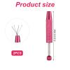 Tinoaly 2pcs Jewelry Grabber Tool, Piercing Ball Grabber Reacher Jeweler Pick Up Tool for Changing Jewelry 4-Claw Tweezers for Diamond Gem Electronic Component (Rose Red) view 2