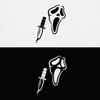 (2 Pcs 1 Black, 1 White 4.8'' x 6.2'') - No Background - Waterproof of Scream Ghost Face Sticker Decal for Laptops, Water Bottles, Cars, Trucks, Wall Ideal Gift - 925VER1K15022BW view 1