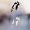 (2 Pcs 1 Black, 1 White 4.8'' x 6.2'') - No Background - Waterproof of Scream Ghost Face Sticker Decal for Laptops, Water Bottles, Cars, Trucks, Wall Ideal Gift - 925VER1K15022BW view 2