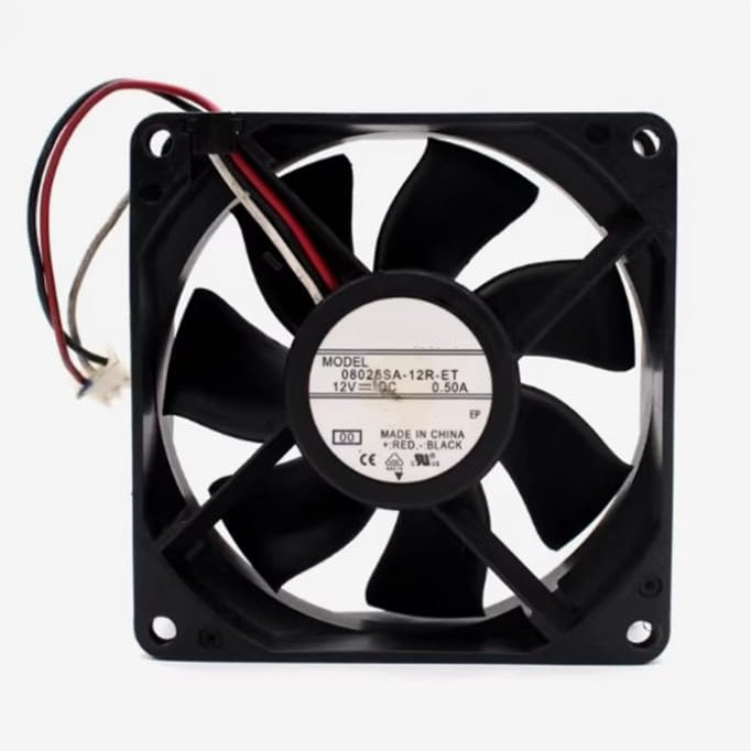 08025SA-12R-ET DC 12V 0.50A 80x80x25mm 3-Wire Inverter Cooling Fan