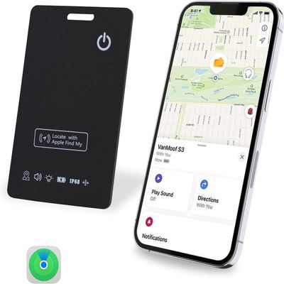 [Apple MFi Certified] LBPRT Air-Tag Card Rechargeable Wallet Tracker Thin 1.6mm, Item Finder Work with Apple Find My APP (iOS Only, Android not Supported) Smart Locator for Luggage Suitcase, Purse,Bag