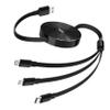 100W Retractable Multi Charging Cable, 3 in 1 Charging Cord with USB-C/Lightning/Micro USB Retractable Charger, PD 5A Fast Charging Cable for Multiple Devices iPhone iPad Galaxy Tablet Mac (3.6ft) view 1