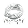 3m White Expanding Wire Cord Cable w/ 4 Hooks & 4 Eyes for Light Weight Curtain b view 1