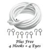 3m White Expanding Wire Cord Cable w/ 4 Hooks & 4 Eyes for Light Weight Curtain b view 2