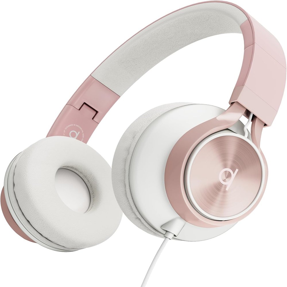 ARTIX CL750 Wired Headphones with Mic & Volume Control  Noise Isolating On-Ear Headphones for Computer and Laptop Wired, Plug in Corded Headphone with Wire (Foldable, Aux Jack 3.5mm)