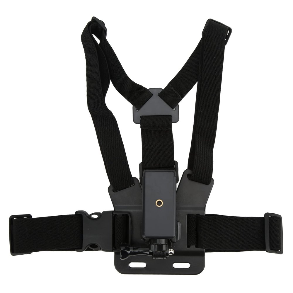 Denash Adjustable Chest Mount, Handsfree Cell Phone Holder with Clip for Action Sports and Vlogging