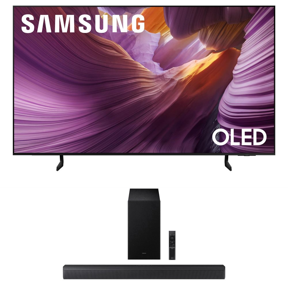 SAMSUNG QN55S85FAFXZA 55 Inch OLED HDR 4K Smart TV with a HW-B630F B-Series Soundbar 3.1 Ch and Subwoofer with Dolby Audio (2025)